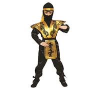 Dress Up America Conjunto de Disfraz de Ninja Deluxe para Niños - Conjunto de Disfraz de Ninja Dorado para Juegos de Rol, Eventos y Diversión