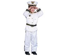 Dress Up America Disfraz De Almirante De La Marina - Uniforme Blanco De Capitán De Barco Para Niños - Conjunto De Disfraz De Capitán De Barco Para Niños Y Niñas