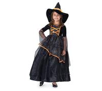 Dress Up America Disfraz de Bruja niña Negro y Naranja
