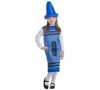 Dress Up America Disfraz de crayón para niños - Disfraz de crayón azul para niñas y niños - Gran conjunto de disfraces de juego de rol
