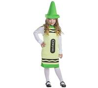 Dress Up America Disfraz de crayón para niños - Disfraz de crayón verde para niñas y niños - Gran conjunto de disfraces de juego de rol