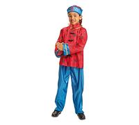 Dress Up America Disfraz De Niño Chino: Traje Tradicional Chino Para Niños - Vestido Cultural Para Niños - Conjunto De Camisa, Pantalones Y Sombrero Tradicionales Para Niños