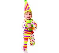 Dress Up America Disfraz de Payaso Dulce a Lunares y Rayas para Bebés - Lindo Traje de Circo de Colores con Sombrero - Conjunto de Disfraz de Halloween para Recién Nacidos