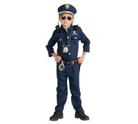 Dress Up America Disfraz De Policía Para Niños - Disfraz De Policía De Juego De Rol Para Niños - Conjunto De Camisa, Pantalones, Gorro, Cinturón, Silbato, Funda Para Pistola Y Walkie Talkie De Policía