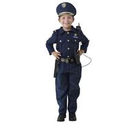 Dress Up America Disfraz De Policía Para Niños - Disfraz De Policía De Juego De Rol Para Niños - Conjunto De Camisa, Pantalones, Gorro, Cinturón, Silbato, Funda Para Pistola Y Walkie Talkie De Policía