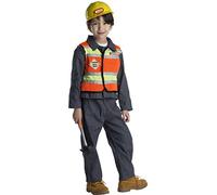 Dress Up America Disfraz de Trabajador de la construcción para niños con Casco - Disfraz de Juego de rol - Disfraz de Trabajador de la construcción para niños