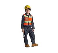 Dress Up America Disfraz de Trabajador de la construcción para niños con Casco - Disfraz de Juego de rol - Disfraz de Trabajador de la construcción para niños