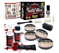 Dress Up America Halloween Maquillaje Kit - Cara Y Cuerpo Cera,Látex Falso Blood