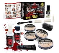 Dress Up America Halloween Maquillaje Kit - Cara Y Cuerpo Cera,Látex Falso Blood