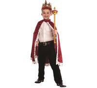Dress Up America King Crown and Robe - Disfraz de rey para niρos - Talla ϊnica (rojo)