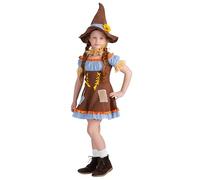 Dress Up America Disfraz de Espantapájaros para Niñas - Vestido de Espantapájaros de Calabaza para Niñas