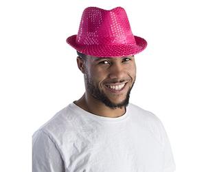 Dress Up America Sombrero Fedora de Lentejuelas para Adultos - Accesorio de Disfraz con Brillo para Halloween, Fiestas y Baile, Talla Única
