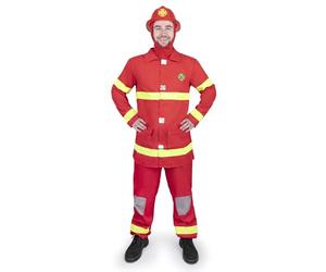 Dress Up America Traje de Bombero para Adultos - Disfraz de Bombera Adulta Rojo - Disfraz Bombero Adulto