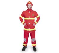 Dress Up America Traje de Bombero para Adultos - Disfraz de Bombera Adulta Rojo - Disfraz Bombero Adulto
