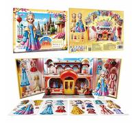 Dress Up Games | 26x19x0.8cm Magnetic Dress-up Stickers Pretend Play Set - Lightweight Educational Toys Pretend Play For Kids Girls Toddler Travel Games Party Favors Birthday Home Car Trip