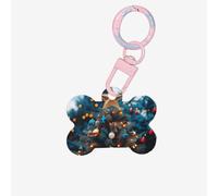 Dress up The Beautiful Christmas Tree - Etiquetas de identificación de mascotas acrílicas en forma de hueso, perfectas para perros y gatos pequeños a grandes, lindas y funcionales