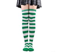 Dress Up Your Look - Calcetines de mujer a rayas por encima de la rodilla para cada ocasión (F)
