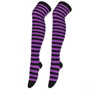 Dress Up Your Look - Calcetines de mujer a rayas por encima de la rodilla para cada ocasión (P)