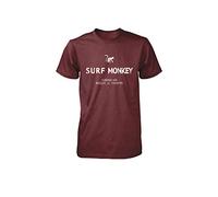 DRESSED IN MUSIC PLAY WITH ME Camiseta Algodón Orgánico Surf Monkey® (L, Granate)