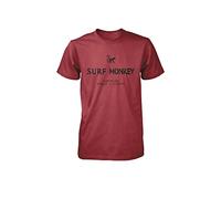 DRESSED IN MUSIC PLAY WITH ME Camiseta Algodón Orgánico Surf Monkey® (S, Rojo)