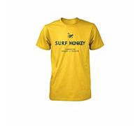 DRESSED IN MUSIC PLAY WITH ME Camiseta Algodón Orgánico Surf Monkey® (XL, Amarillo)