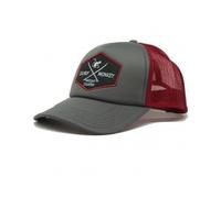 DRESSED IN MUSIC PLAY WITH ME Gorra Trucker Acolchada Ajustable con Rejilla - Gorras de Hombre (Burdeos/Negra) (FR/ES, Letras, Talla única, Gris/Rojo)