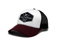 DRESSED IN MUSIC PLAY WITH ME Gorra Trucker Acolchada Ajustable con Rejilla - Gorras de Hombre (Burdeos/Negra)