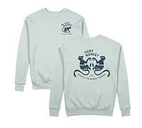 DRESSED IN MUSIC PLAY WITH ME Sudadera clásica de Cuello Redondo con Estampado Surf Monkey® (as4, Alpha, l, Regular, Regular, Hielo, L)