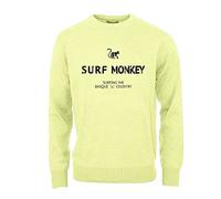 DRESSED IN MUSIC PLAY WITH ME Sudadera clásica de Cuello Redondo para Hombre/Mujer - Sudadera Algodón Orgánico Surf Monkey (Amarillo Claro, S)