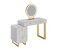 Dresser White Dressing Table with Adjustable Brightness Mirror ?Make up Vanity Set for Girls Women Bedroom Dresser for Bedroom (Size : H75x L100x D45cm) (H75x L80x D45cm)