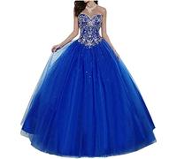 Dresses Onlie Vestidos de quinceañera de princesa para mujer, vestidos de noche, largos, vestidos de novia, elegantes, azul cobalto, 40