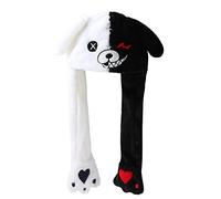 dressfan Monokuma Oso Sombreros Gorro Boinas Orejas que se Mueven de Peluche,Animal Sombrero de Salto Levanta Orejas Juguete Regalo de Cumpleaños/Navidad Fiesta Gorro para Mujer Hombre