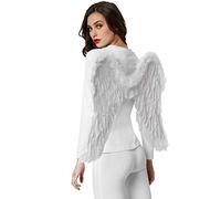 dressforfun 303396 Accesorio Navideño Unisex, Alas de Ángel Blanco, Navidad Fiesta Celebración, 74x54 cm