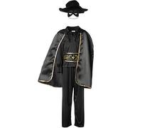 dressforfun 900518 - Disfraz de Chico de Zorro, Traje de El Zorro Negro, Incluye Capa Máscara y Sombrero (152 | No. 302591)