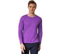 dressforfun 901001 Camiseta para Hombre Manga Larga, Cuello Redondo, 100% Algodón, Vestimenta Deportiva -Varios Modelos - (M | Lila | Nr. 304016)