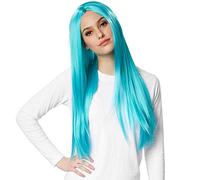 dressforfun 901010 Disfraz Complemento Unisex, Peluca de Cabello Largo Lacio, Fiesta Carnaval Halloween (Turquesa | Nr. 303636)