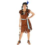 dressforfun Disfraz de india para mujer native american | maravilloso vestido estilo indio + llamativa cinta para la cintura (XXL | no. 300625)