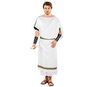 dressforfun Disfraz para Caballero Toga Romana | Toga Larga + cinturón & Mitones con Cierre de Velcro Preciosos (L/XL | no. 300399)