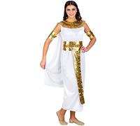 dressforfun Disfraz para Mujer Reina del Nilo | Vestido Largo + Precioso cinturón al Disfraz & Mangas Doradas con Ribetes brocados y Gomas elásticas (L | no. 300324)