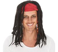 dressforfun Peluca de Caribe Pirata para Hombre | Bonitas y Salvajes Rastas con Pañuelo