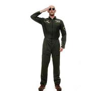 dressmeup - Disfraz para Hombre piloto aviación Militar Mono Overall Airforce M-052 Talla M/L