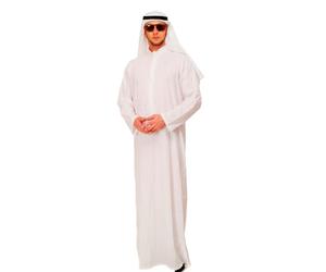 dressmeup Dress ME UP - Disfraz para Hombre Oriente Próximo saudí emir Jeque árabe túnica zaub zobe K48 Talla 48, M
