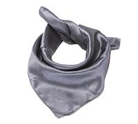 Dressnu Bufanda de seda de las mujeres bufanda de color sólido pequeña bufanda cuadrada, Gris oscuro, 50*50 cm