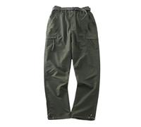 Dressnu Pantalones de carpintero con forro polar para hombre, pantalones cargo con forro polar Softshell con cinturón, Ejercito Verde, 3XL