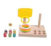 DRESSOOS 1 Juego De Juguetes De Mesa para Loros, Juguete De Baloncesto para Pájaros, Juguete De Inteligencia para Loros, Juguete para Morder para Loros, Jaula para Pájaros, Juguete De