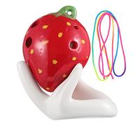 DRESSOOS 1 Juego Ocarina De Fresa Juguete Instrumento De Viento Ocarina Infantil Con Cordón Juguete De Ocarina Para Niños Ocarina De 6 Agujeros Juguete Para Niños Juguete Ocarina Cerámica