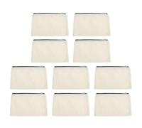 DRESSOOS 10 Bolsas de Lona Cremallera para Maquillaje DIY Diseño Térmico, Material de Lona Beige, Organizador Portátil Adecuado para Uso en Casa y Viajes