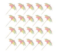 DRESSOOS 100 Palitos de Cóctel para Decorar Cupcakes y Frutas Forma de Paraguas de Papel y Madera Estilo Tropical Delicado en Fiestas y Bares