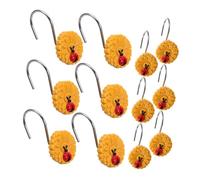 DRESSOOS 12piezas Ganchos para Cortina De Ducha Diseño De Mariquita y Girasol Resistentes y Elegantes
