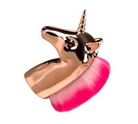DRESSOOS 1pieza Pincel De Maquillaje Unicornio Mango Dorado y Cerdas Rosas Brocha Para Polvo y Base Para Uso Diario y Profesional Para Mujeres y Niñas